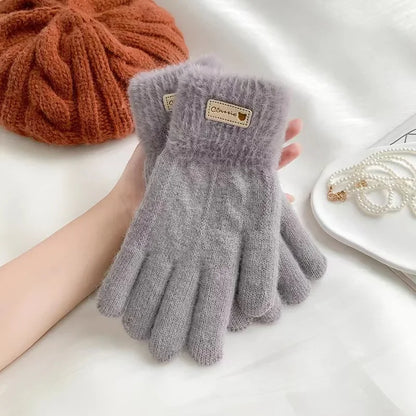 Gants tricotés en laine polaire pour écran tactile