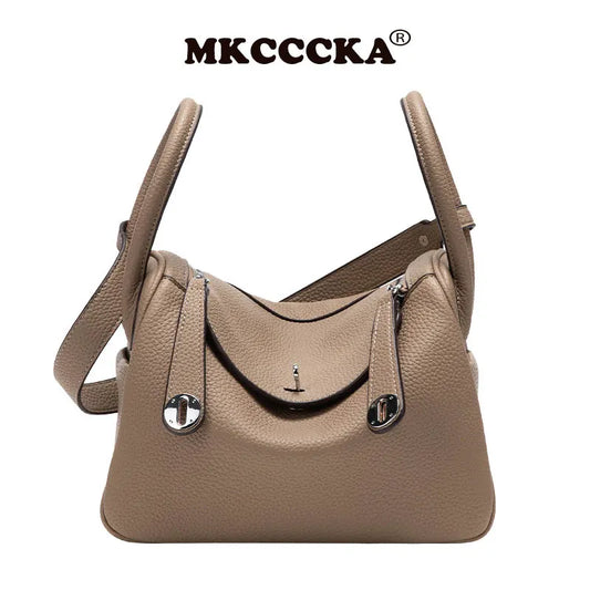 Sac à main luxueux en cuir véritable souple pour femme