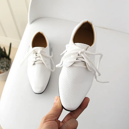 Children's Leather Flats Lace-up Performance Wedding Shoes