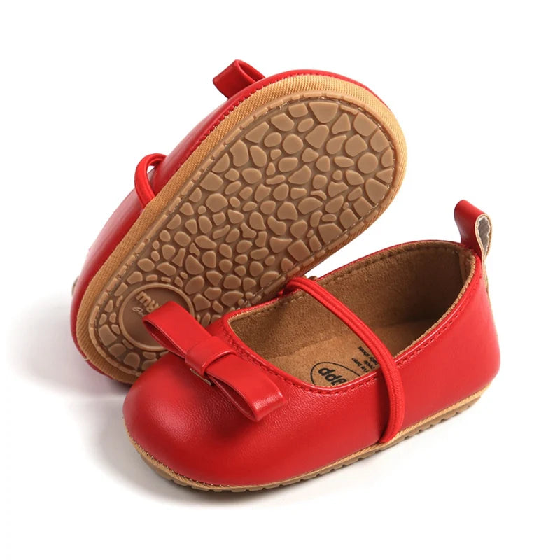 Flache Baby-Prinzessin-Schuhe mit Schleife