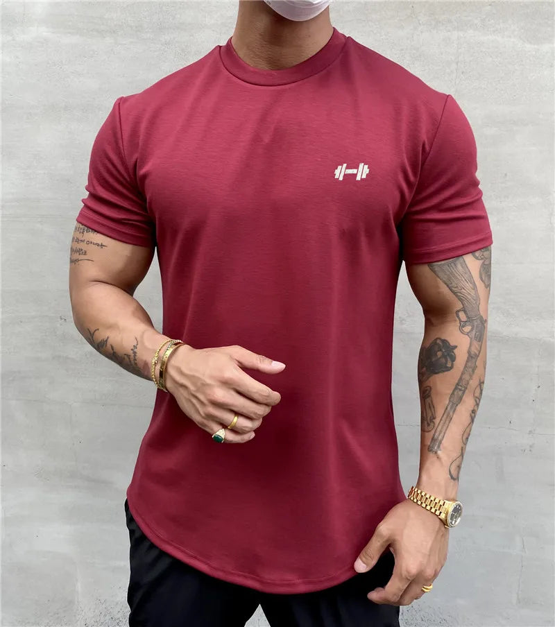 Herren Bodybuilding Fitness Kurzarm-T-Shirt aus Baumwolle