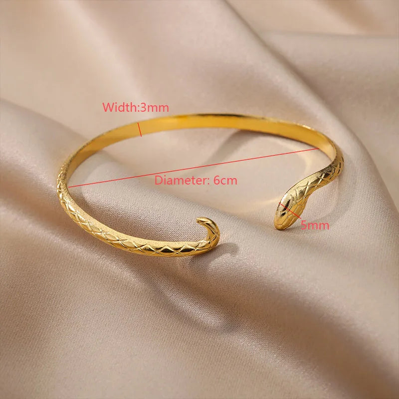 Gold-Plated Stainless Steel Cuff Bracelet for Women