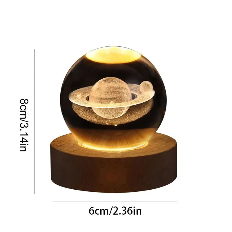 Veilleuse 3D boule de cristal galaxie LED USB