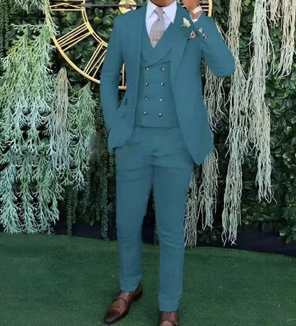 Weddings & Business Men's Slim Fit 3-Piece Suit