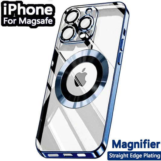 Magnifying Plating Clear Cover - Transparent Phone Case