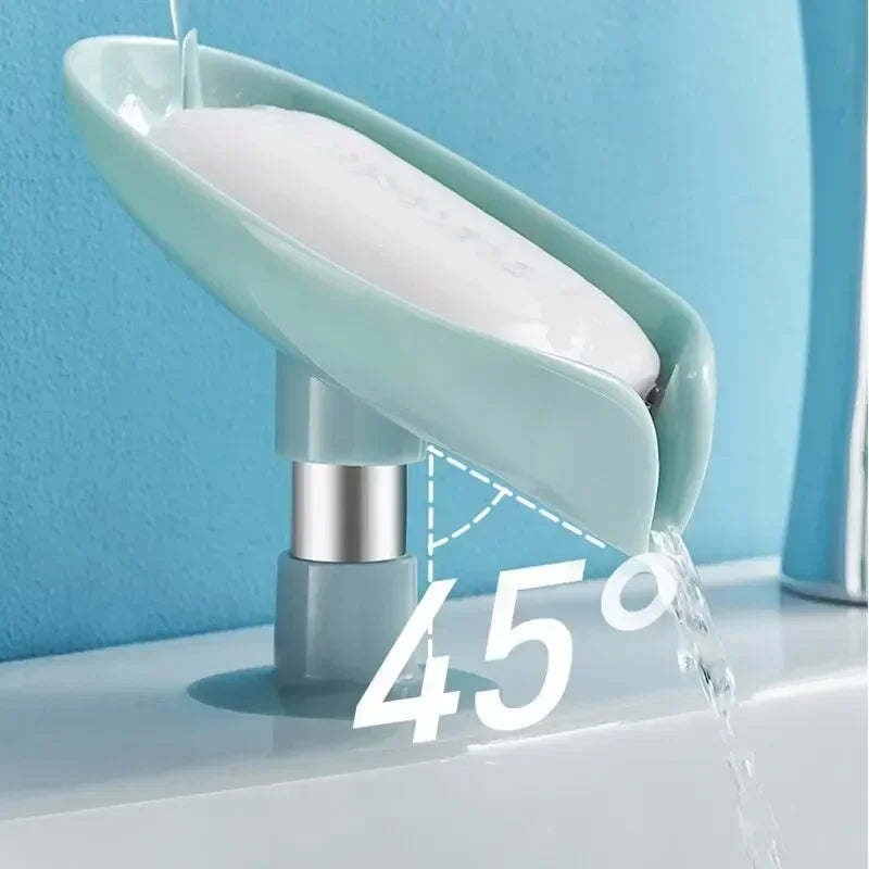 Leaf-Shaped Soap Holder with Suction Cup Drying Rack