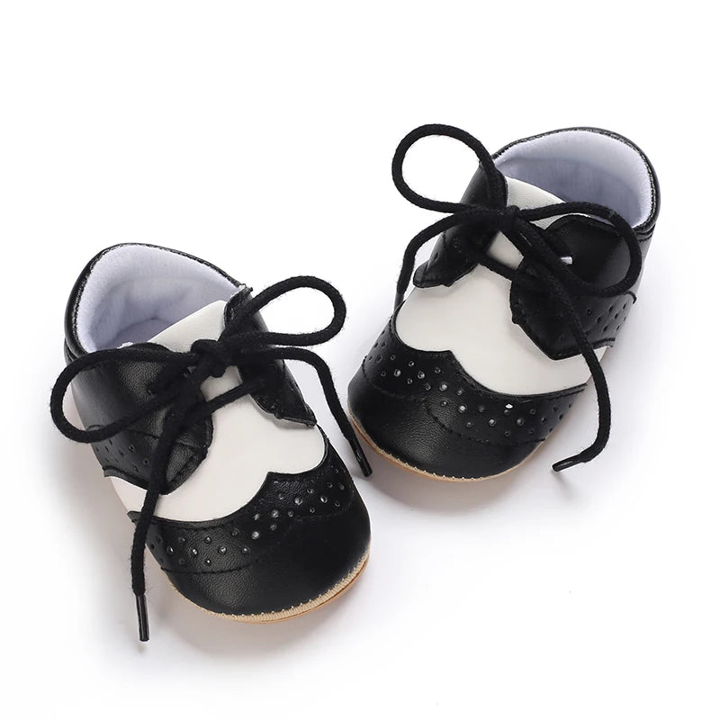 Chaussures bébé en cuir PU et semelle en caoutchouc