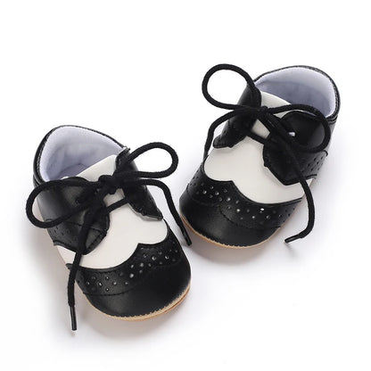 Chaussures bébé en cuir PU et semelle en caoutchouc