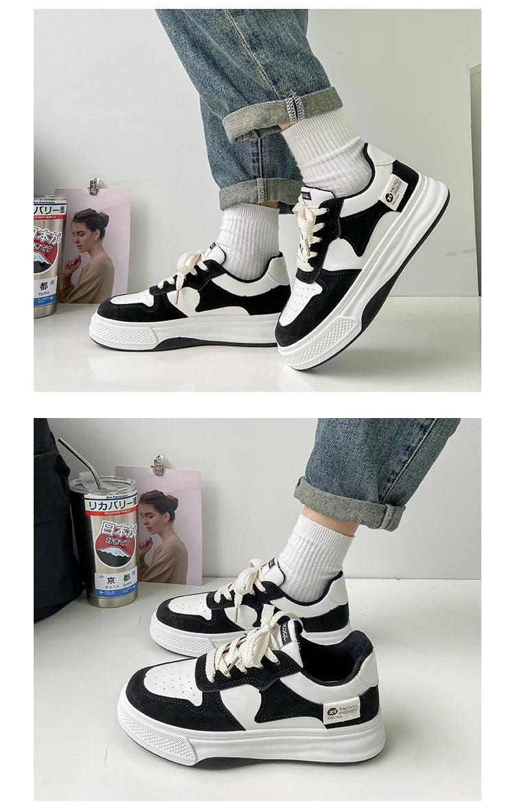 Flache Damen-Sneaker mit dicker Sohle