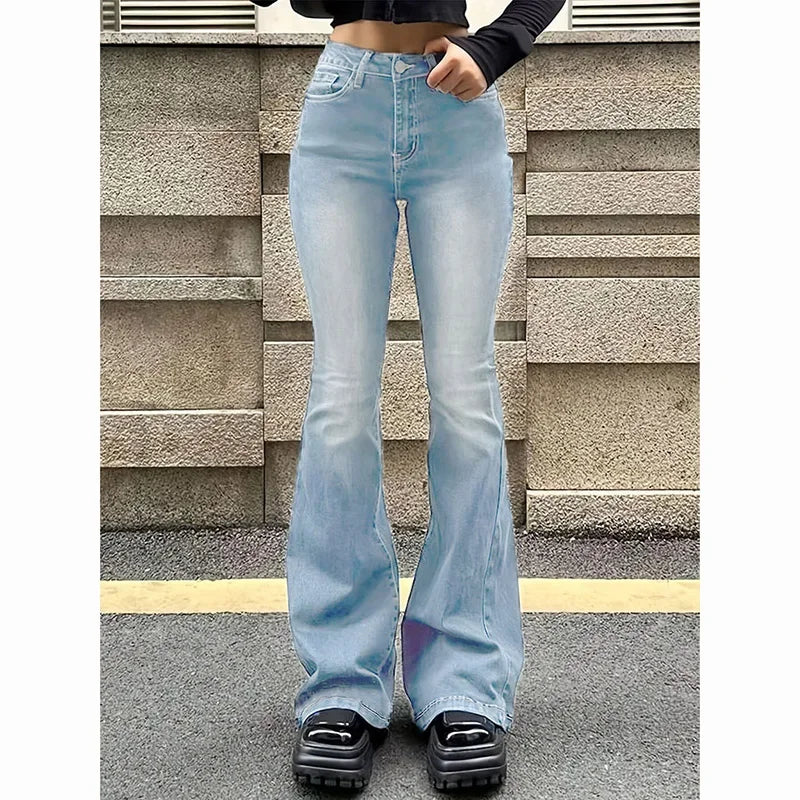 Women's High Waist Bootcut Denim Flared Jeans