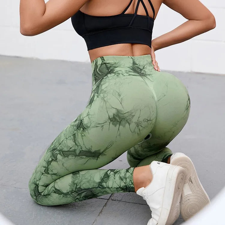 Marmorierter Batik-Yoga-Fitness-Chic