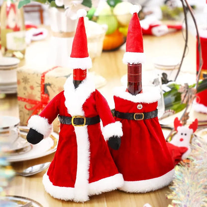 Creative Christmas Wine Bottle Covers Set