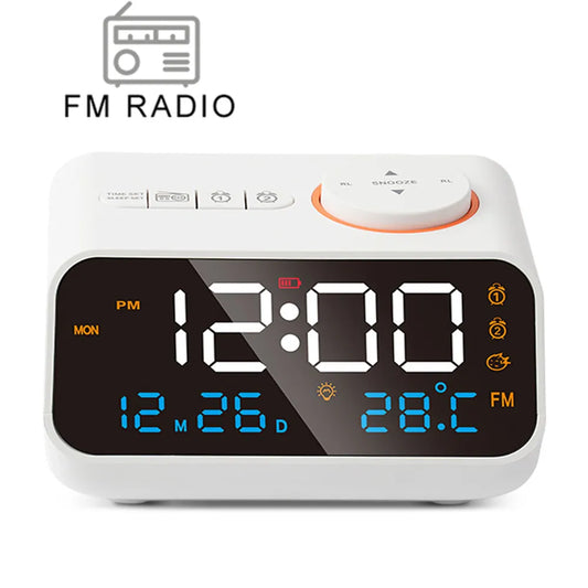 Réveil LED radio FM moderne avec calendrier numérique