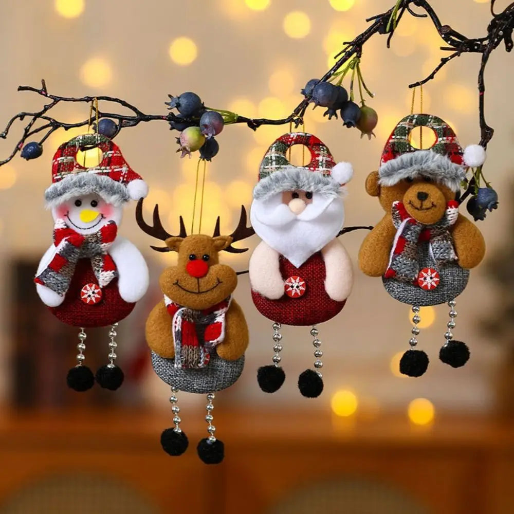 4pcs Christmas Tree Cloth Pendants for Elderly Gifts