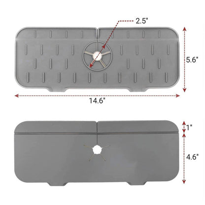 Tapis de robinet d'évier en silicone avec égouttoir en éponge