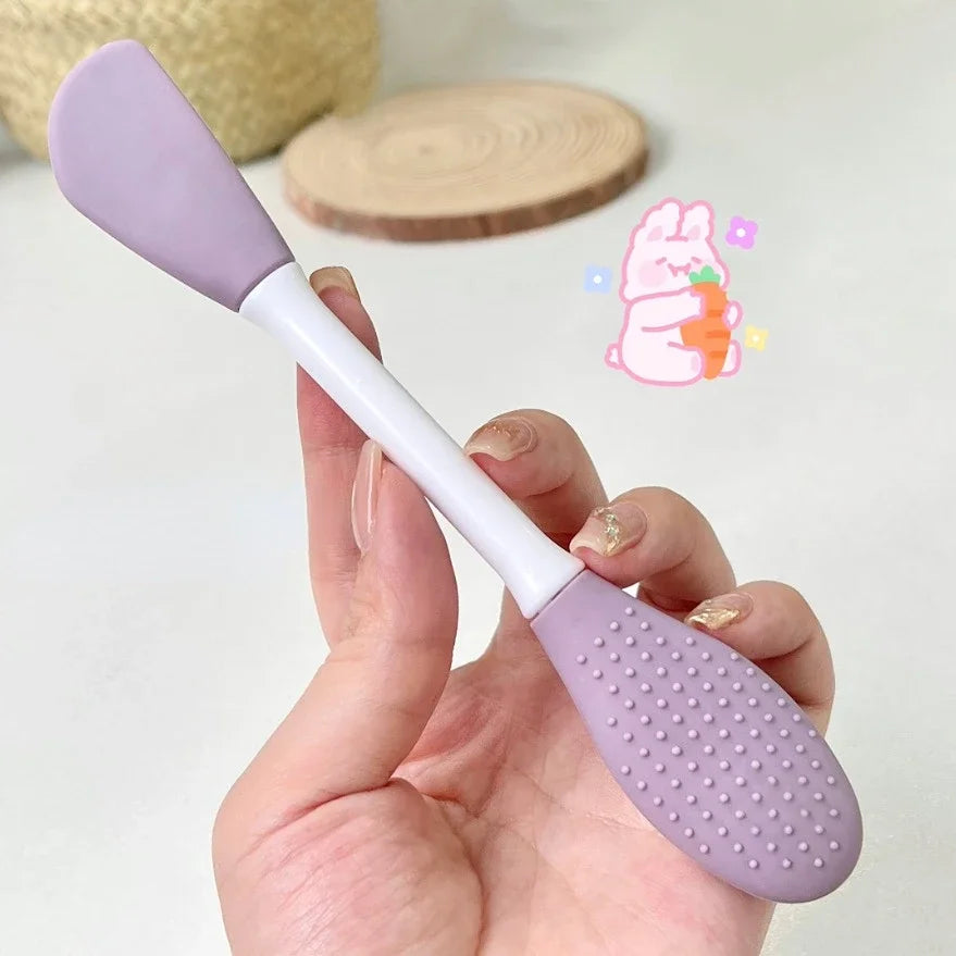 Brosse pour masque facial en silicone à double tête