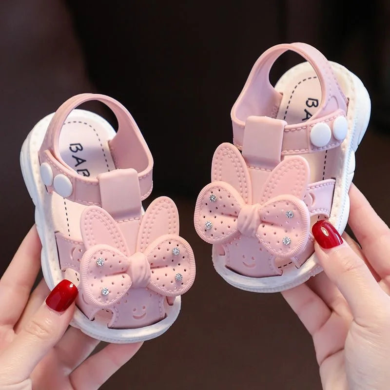 Rhinestone Bow Sandals for Baby Girls