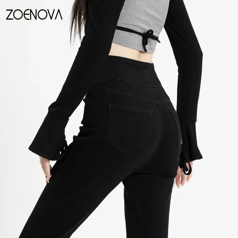 Vintage High Waist Skinny Denim Trousers Pants  - Tight Trousers