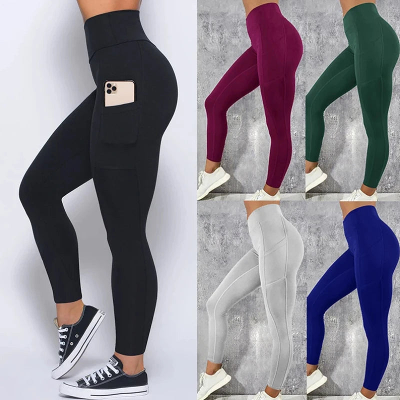 Plus Size High Waist Pocket Yoga Pants