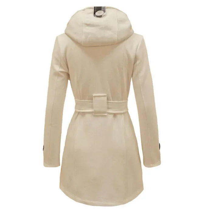 Trendy Chequered Hooded Overcoat for