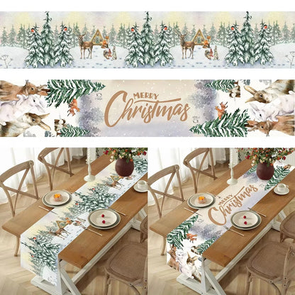 Merry Christmas Home Table Decor Runner