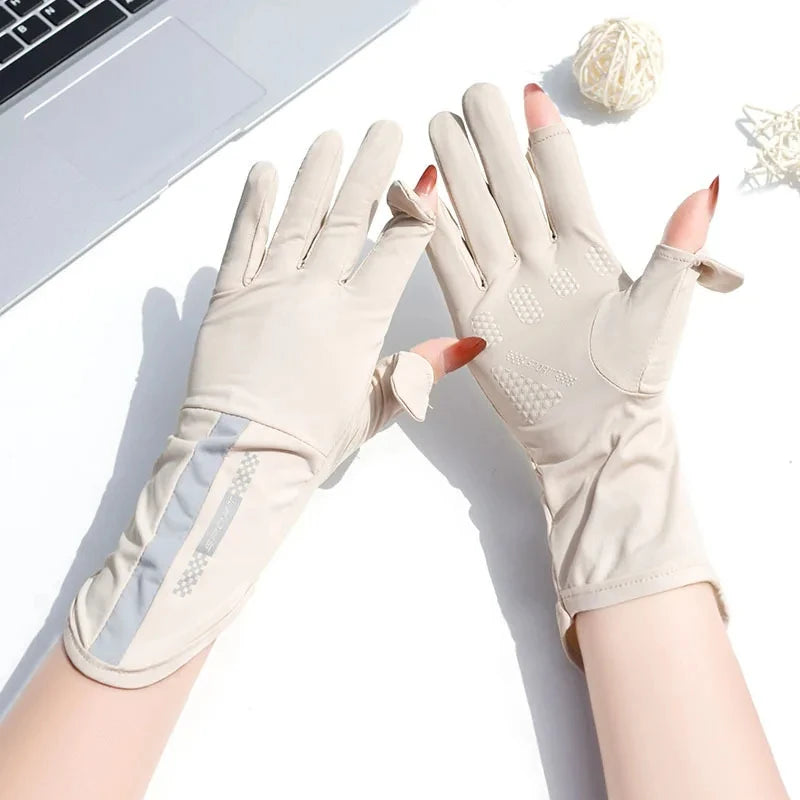 Women’s Summer Sunscreen Gloves – Thin Ice Silk