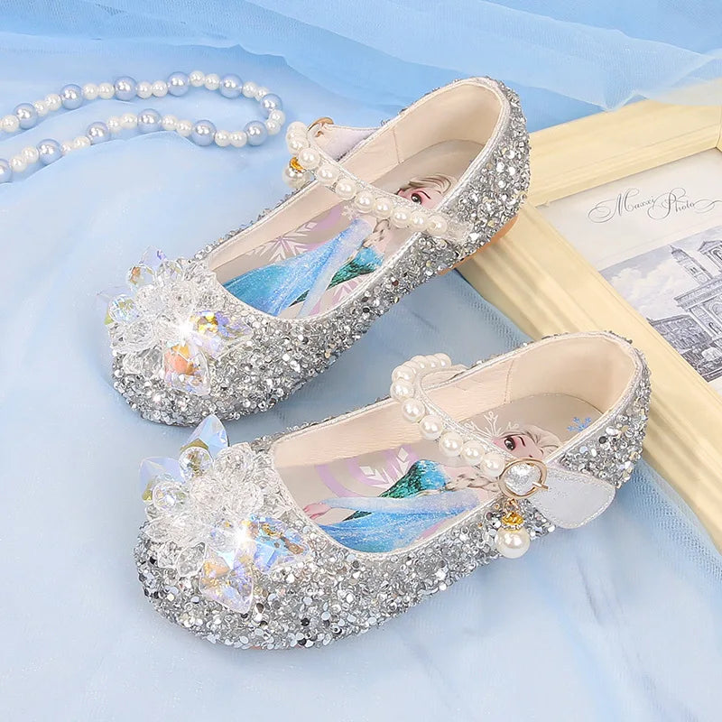 Chaussures à semelle souple en cristal Disney Elsa Princess