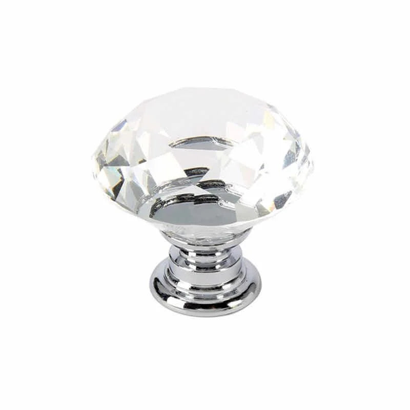 Crystal Glass Diamond Shape Knobs Set