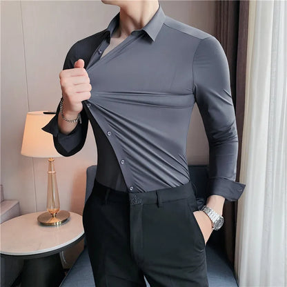 Chemise habillée de luxe sans coutures, coupe slim, de qualité supérieure