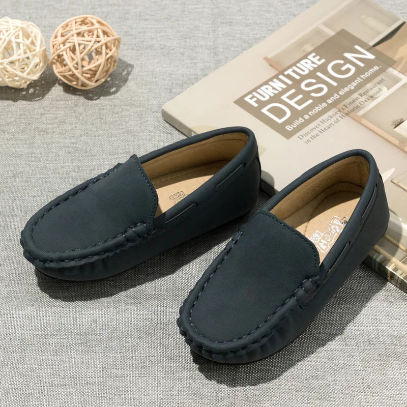 Baby Boys Girls Breathable Rubber Sole Moccasins Leather Shoes