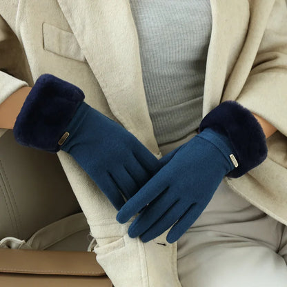 Gants d'hiver pour écran tactile pour femmes - Doublés de velours