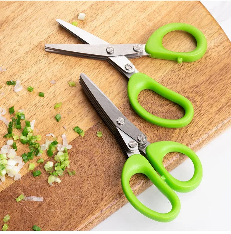 Multi-functional Stainless Steel 3/5 Layer Kitchen Scissors Pepper Cooking Tool