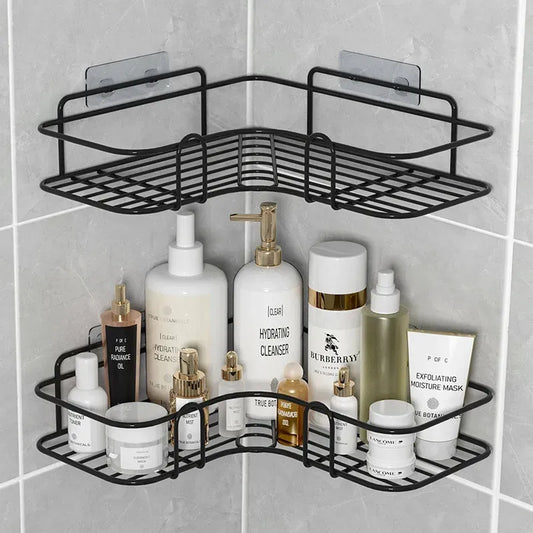 Wall-Mounted Iron Corner Shelf for Bathroom Storage