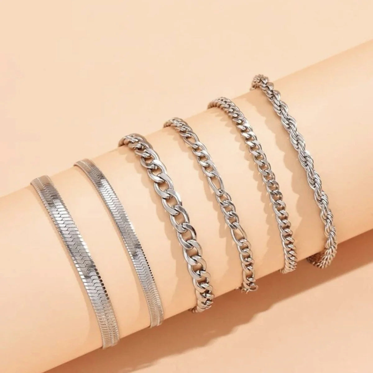 Metall-Twist-Kettenarmband-Set für Damen