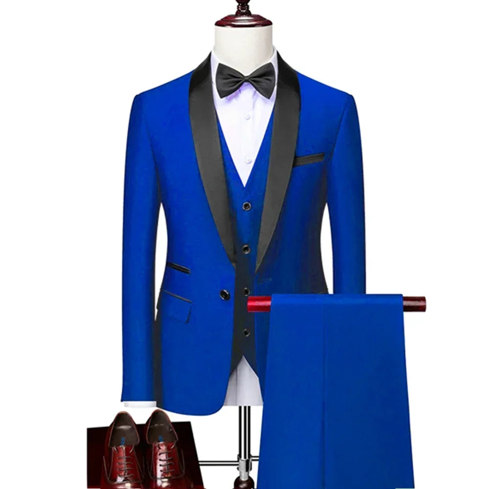 Elegant Men's 3-Piece Lapel Suit Set