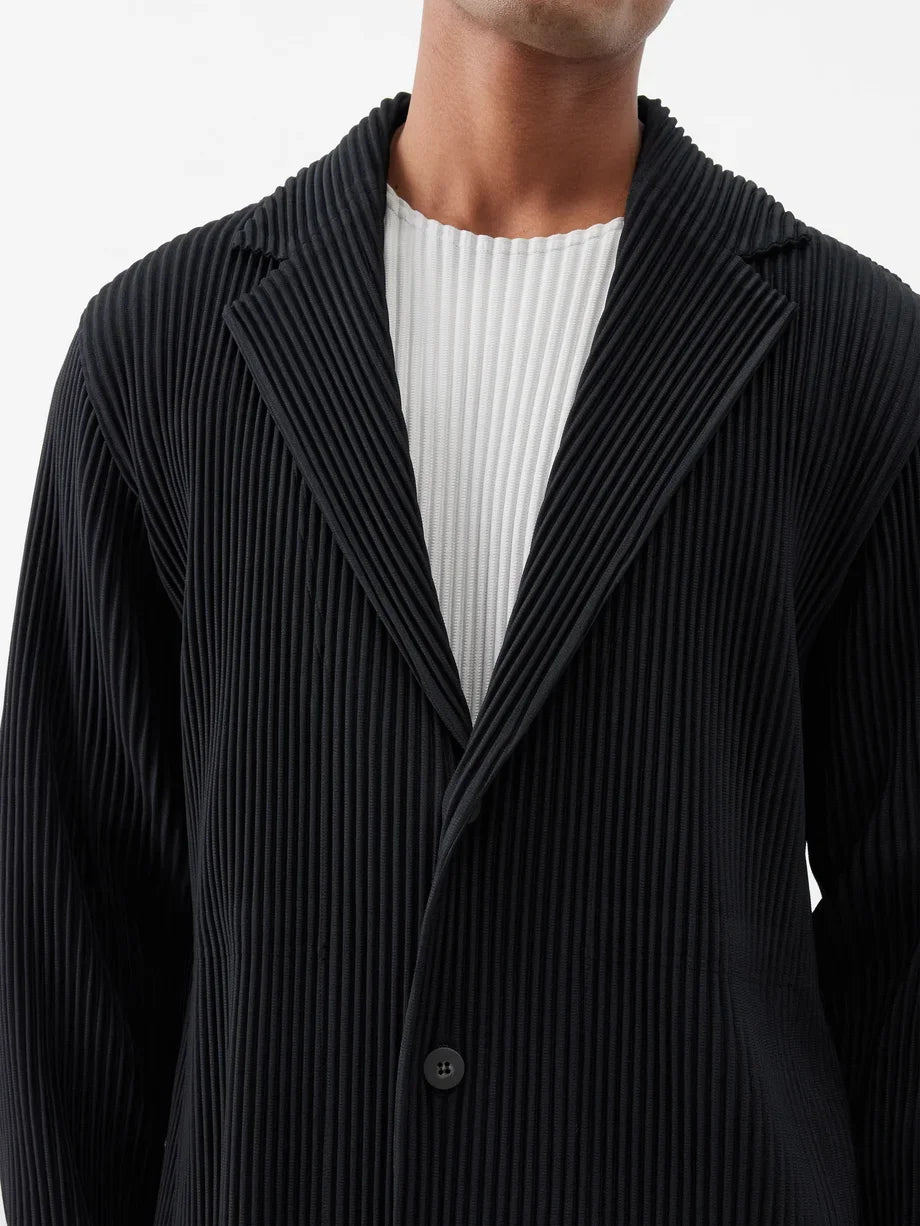 Miyake Pleated Blazers- High-Quality Slim Fit