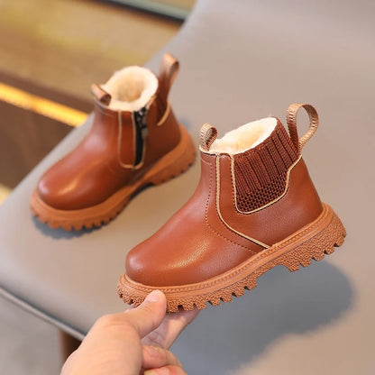 Children Warm Pu Leather Snow Autumn Winter Boots