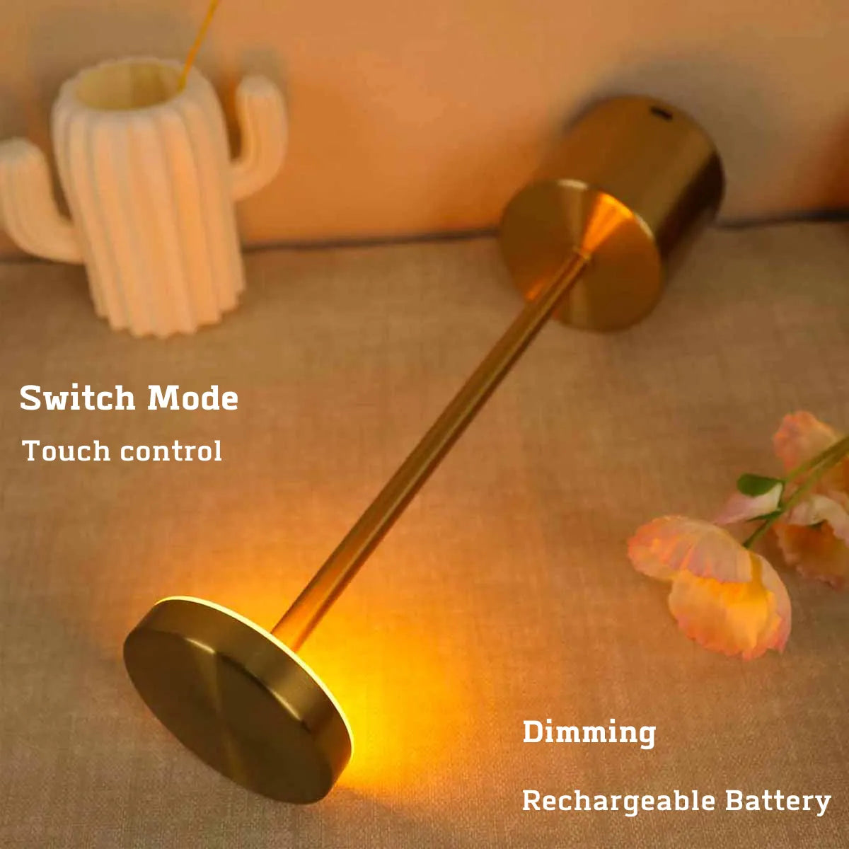 Metal LED Touch Table Lamp - Rechargeable