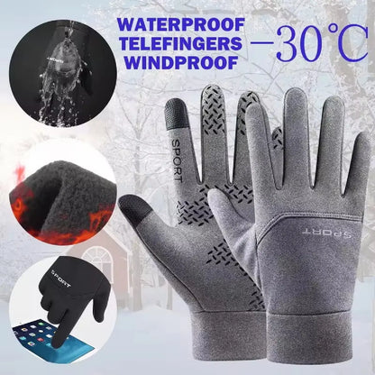Warme wasserdichte Winter-Bikerhandschuhe – Touchscreen