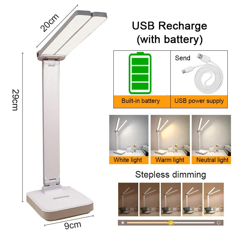 Lampe de bureau LED pliable - Rechargeable