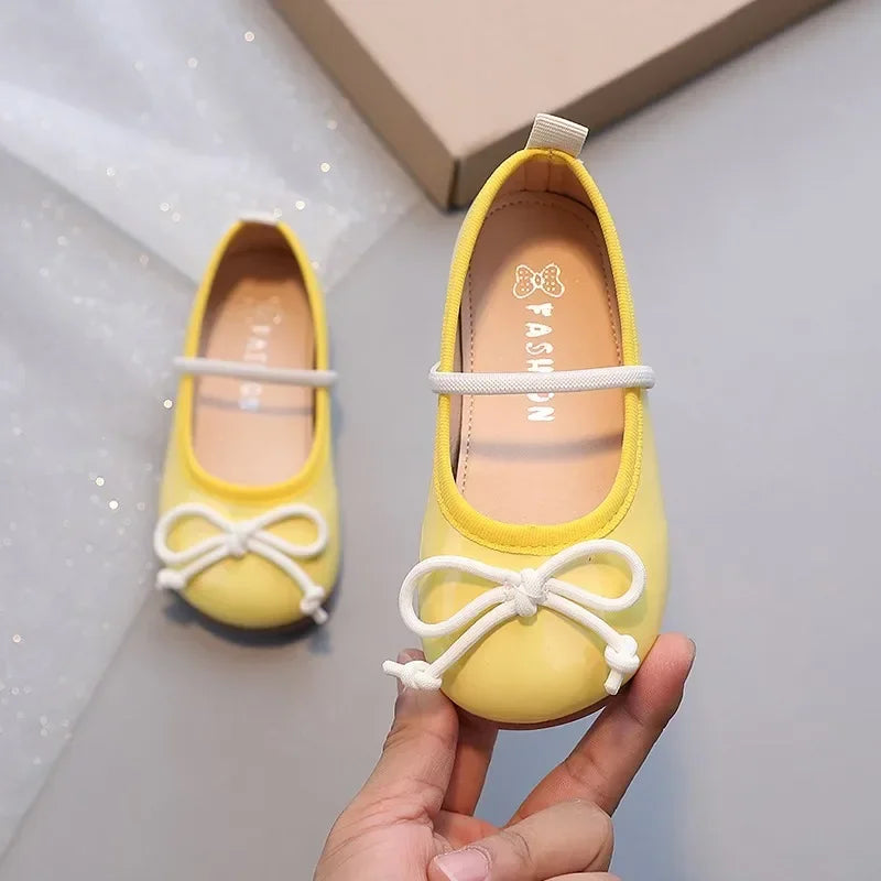 Ballerines à nœuds de couleur bonbon pour petites filles