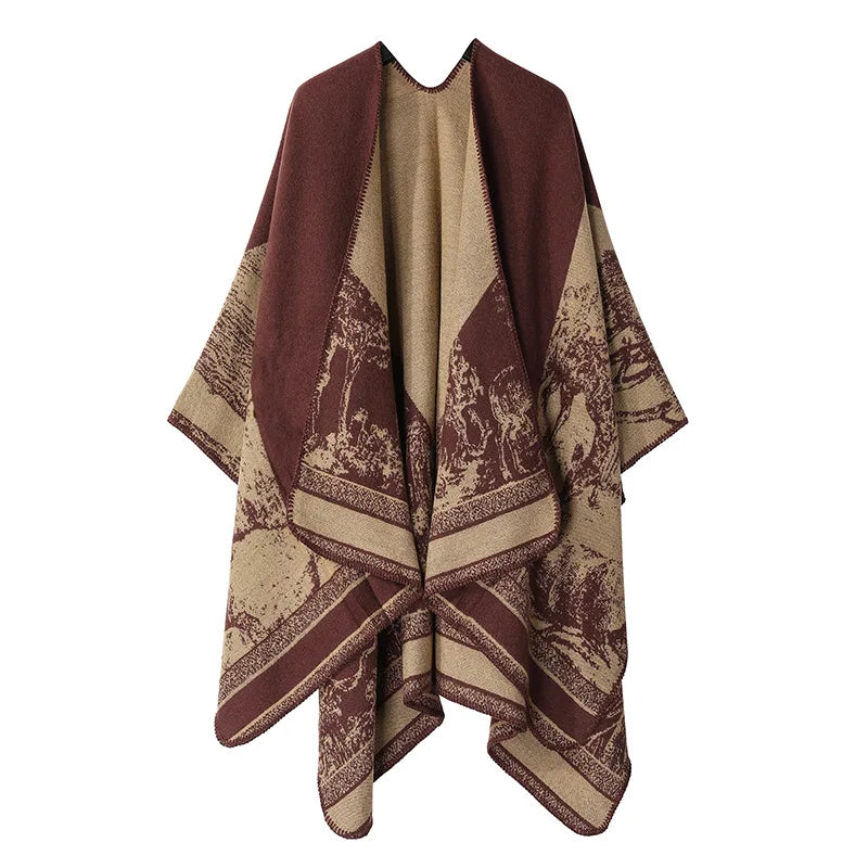 WeHello Cashmere Winter Ponchos and Capes for Women