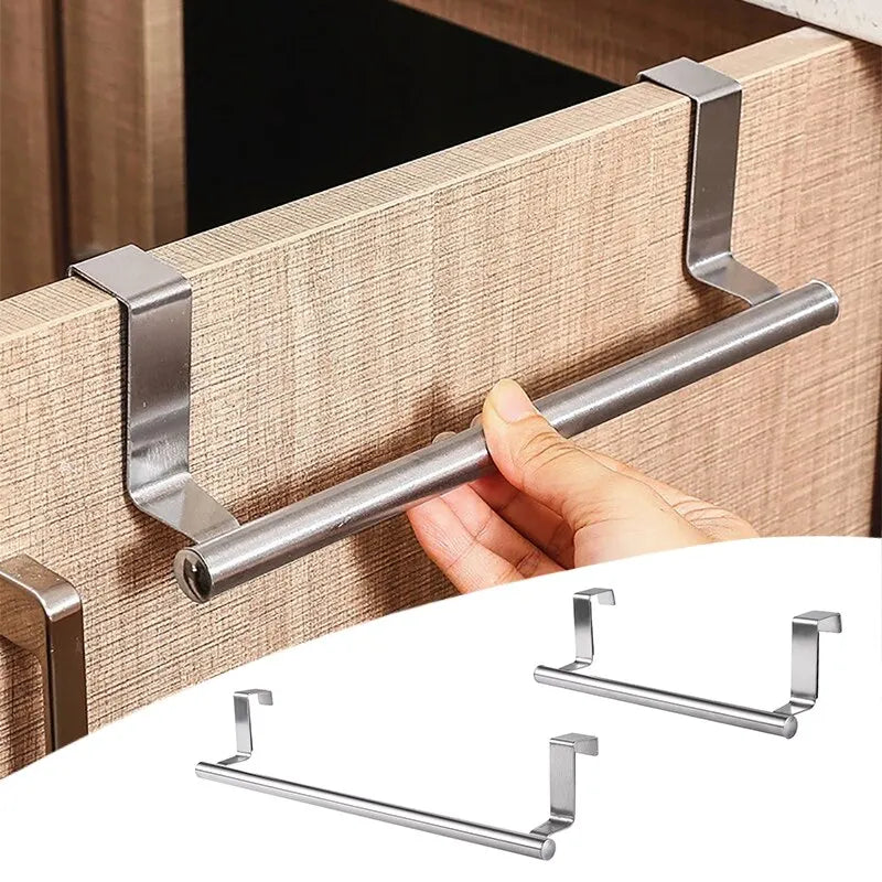 Stainless Steel Towel Bar for Cabinet Doors - Bathroom & Kitchen