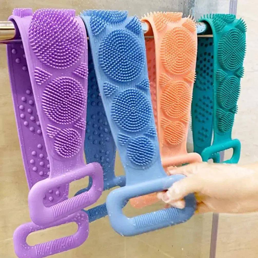 Silicone Body Sponge Scrubber and Massage Shower Belt