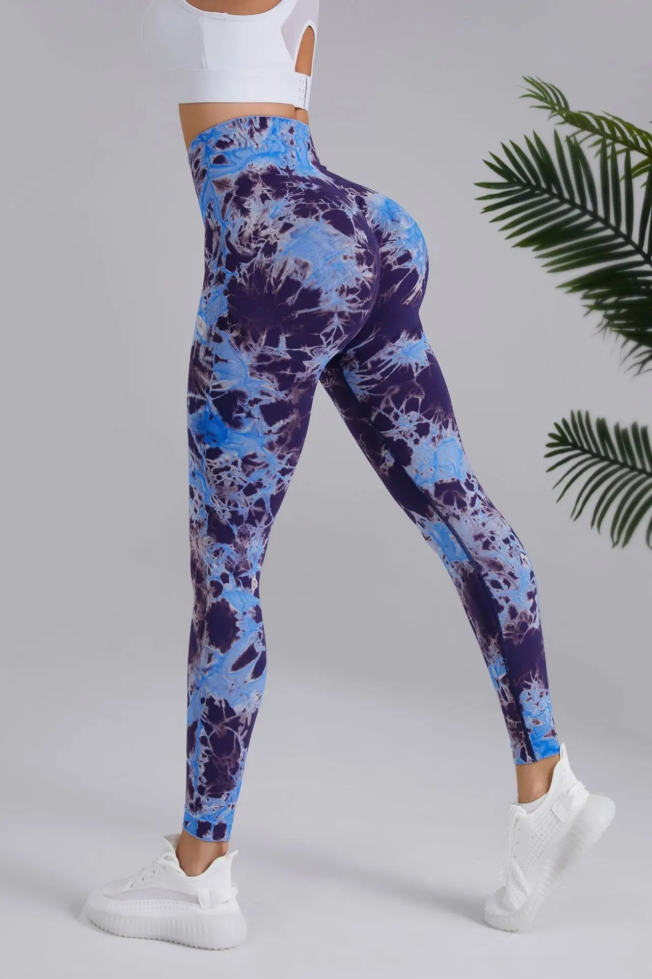 Pantalon de yoga pêche sans couture - Tie Dye bicolore