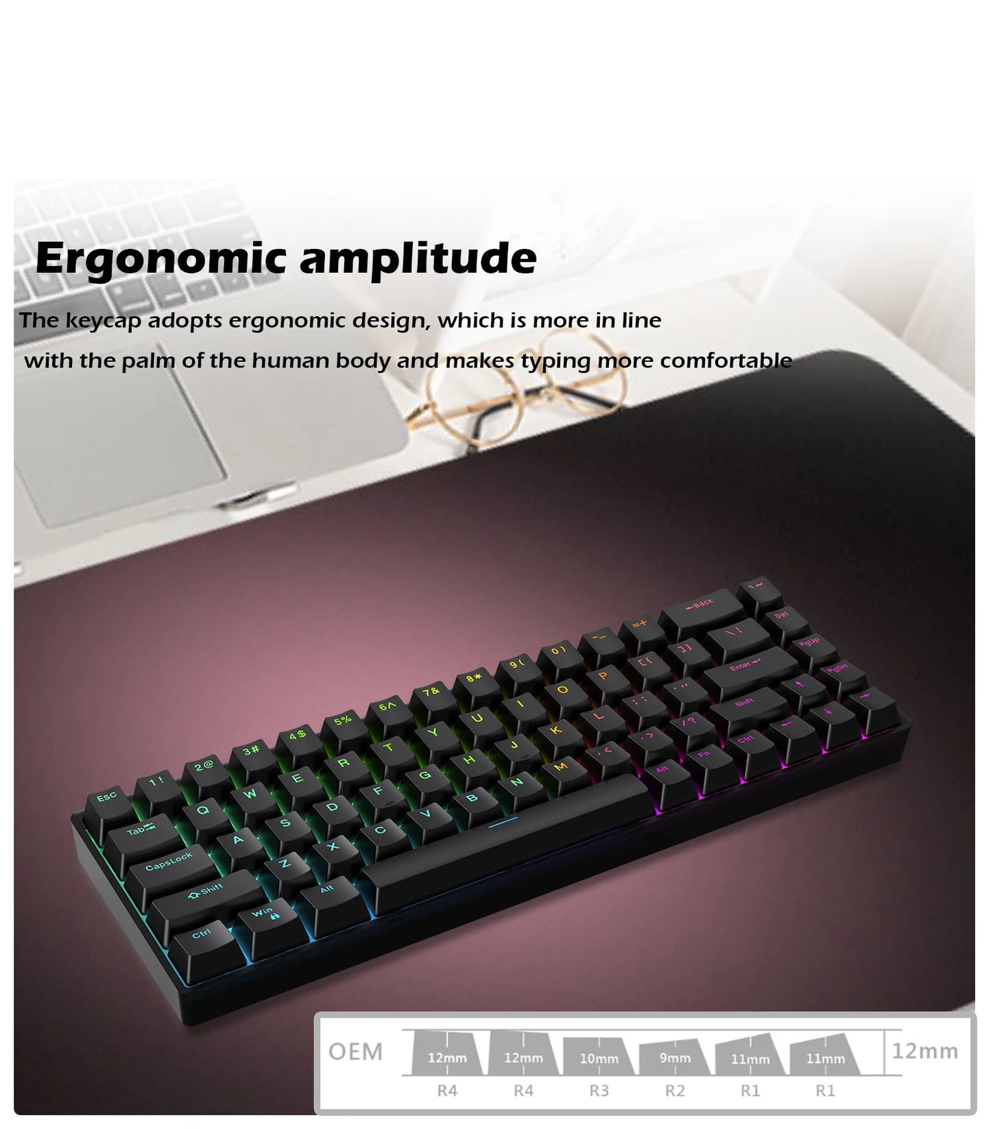 Raven68 Esports Magnetic Switch 8K Axis Keyboard - Wired Single Mode PBT Transparent Keycap