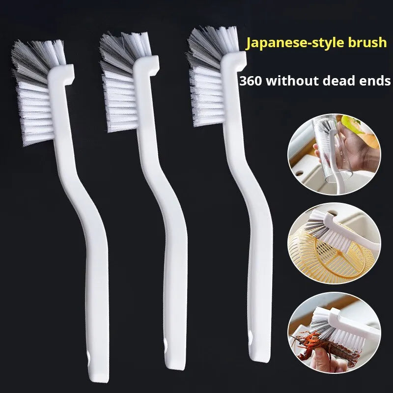 Brosse d'évier à long manche de style japonais avec design coudé