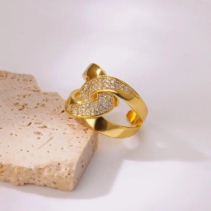 Retro geometrische Wickelkreuzringe Damen