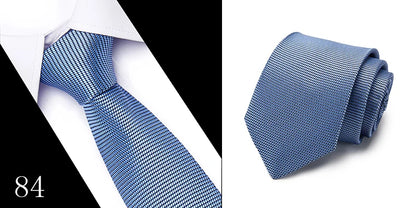 Handgefertigte blau-rot gestreifte Punktekrawatte für Männer