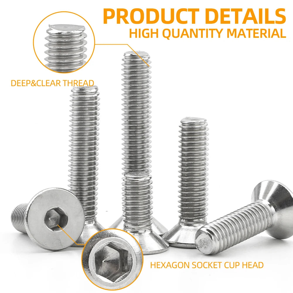 Stainless Steel Flat Head Socket Cap Screws Kit